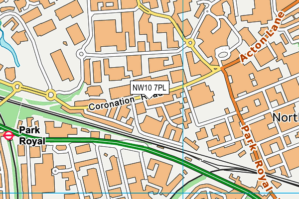 NW10 7PL map - OS VectorMap District (Ordnance Survey)