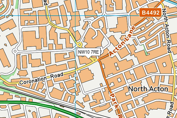 NW10 7RE map - OS VectorMap District (Ordnance Survey)