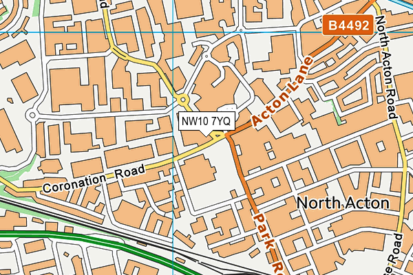 NW10 7YQ map - OS VectorMap District (Ordnance Survey)
