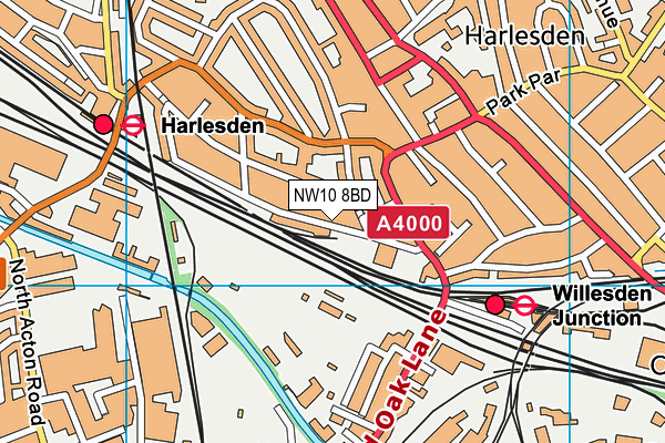 NW10 8BD map - OS VectorMap District (Ordnance Survey)