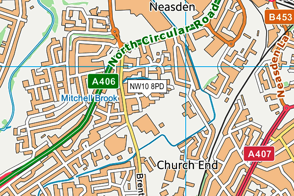 NW10 8PD map - OS VectorMap District (Ordnance Survey)