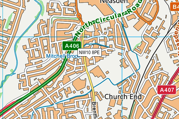 NW10 8PE map - OS VectorMap District (Ordnance Survey)