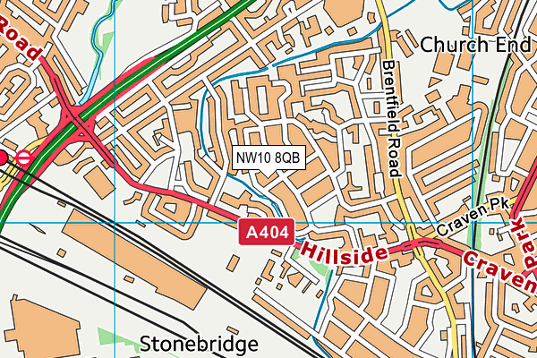 NW10 8QB map - OS VectorMap District (Ordnance Survey)