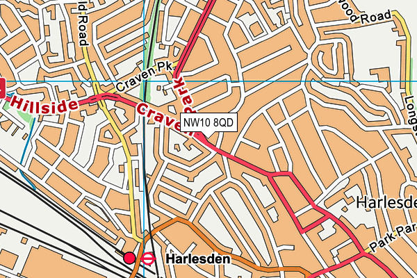 NW10 8QD map - OS VectorMap District (Ordnance Survey)