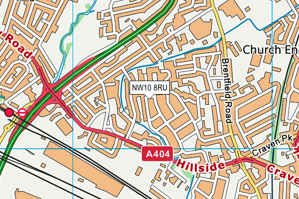 NW10 8RU map - OS VectorMap District (Ordnance Survey)