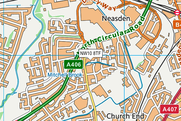 NW10 8TF map - OS VectorMap District (Ordnance Survey)