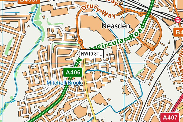 NW10 8TL map - OS VectorMap District (Ordnance Survey)
