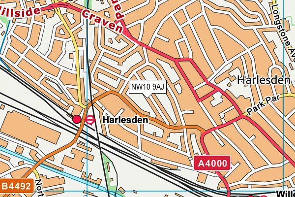 NW10 9AJ map - OS VectorMap District (Ordnance Survey)