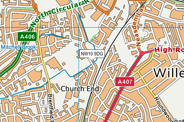 NW10 9DG map - OS VectorMap District (Ordnance Survey)