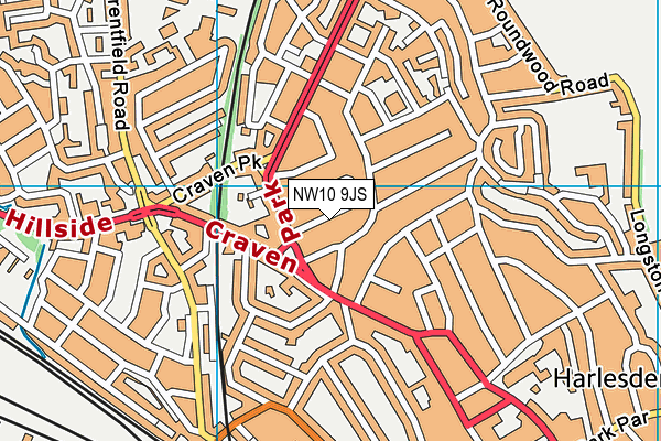 NW10 9JS map - OS VectorMap District (Ordnance Survey)