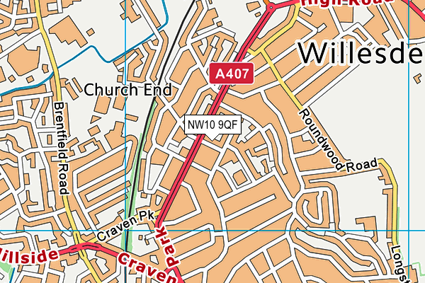 NW10 9QF map - OS VectorMap District (Ordnance Survey)