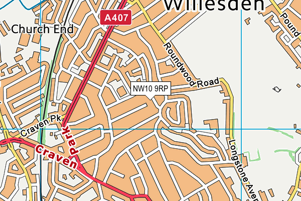 NW10 9RP map - OS VectorMap District (Ordnance Survey)