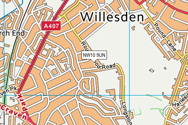 NW10 9UN map - OS VectorMap District (Ordnance Survey)