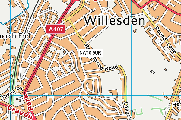 NW10 9UR map - OS VectorMap District (Ordnance Survey)