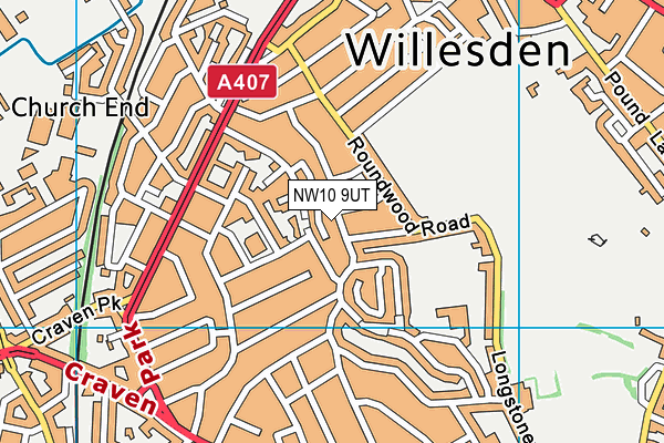 NW10 9UT map - OS VectorMap District (Ordnance Survey)