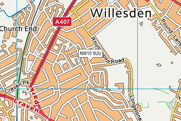 NW10 9UU map - OS VectorMap District (Ordnance Survey)