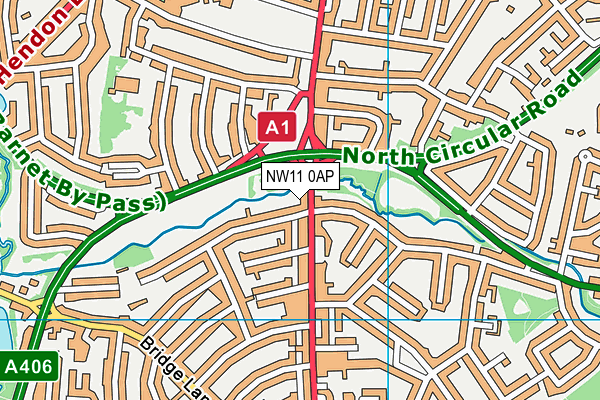 NW11 0AP map - OS VectorMap District (Ordnance Survey)