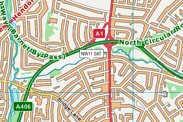 NW11 0AT map - OS VectorMap District (Ordnance Survey)
