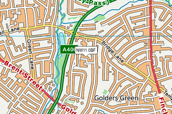 NW11 0BF map - OS VectorMap District (Ordnance Survey)