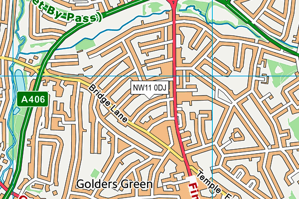 NW11 0DJ map - OS VectorMap District (Ordnance Survey)