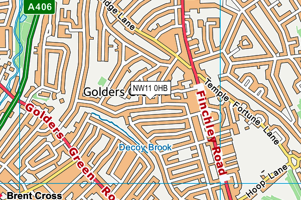 NW11 0HB map - OS VectorMap District (Ordnance Survey)