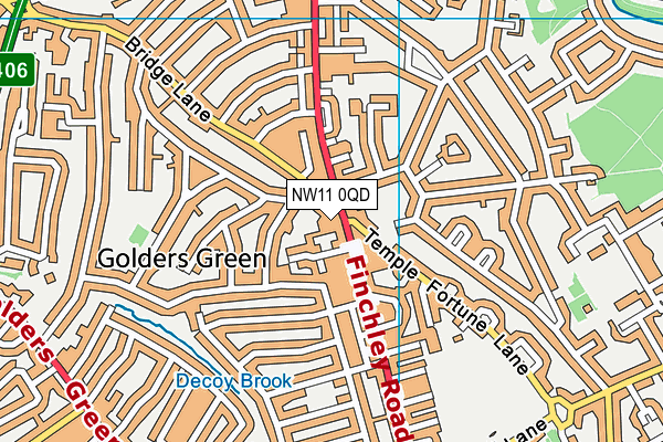 NW11 0QD map - OS VectorMap District (Ordnance Survey)
