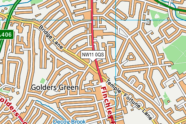 NW11 0QS map - OS VectorMap District (Ordnance Survey)