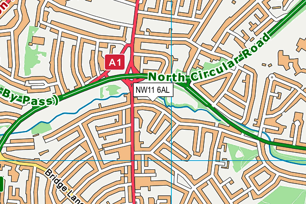 NW11 6AL map - OS VectorMap District (Ordnance Survey)