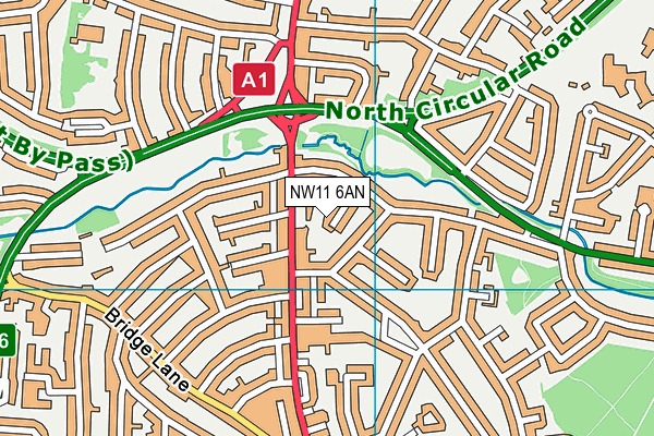 NW11 6AN map - OS VectorMap District (Ordnance Survey)