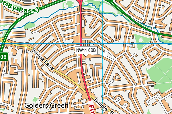 NW11 6BB map - OS VectorMap District (Ordnance Survey)