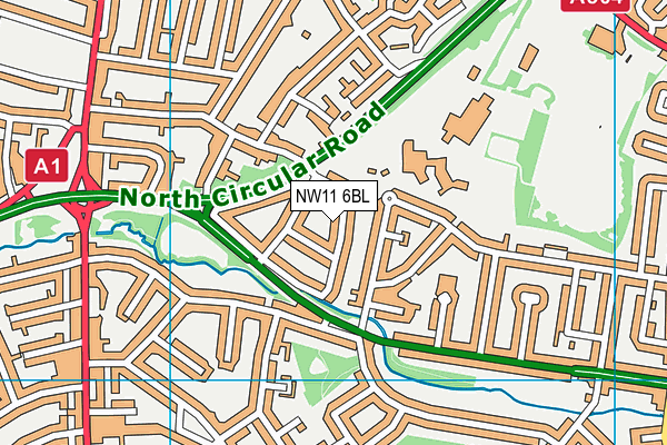 NW11 6BL map - OS VectorMap District (Ordnance Survey)