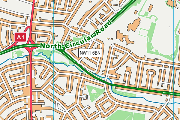 NW11 6BN map - OS VectorMap District (Ordnance Survey)
