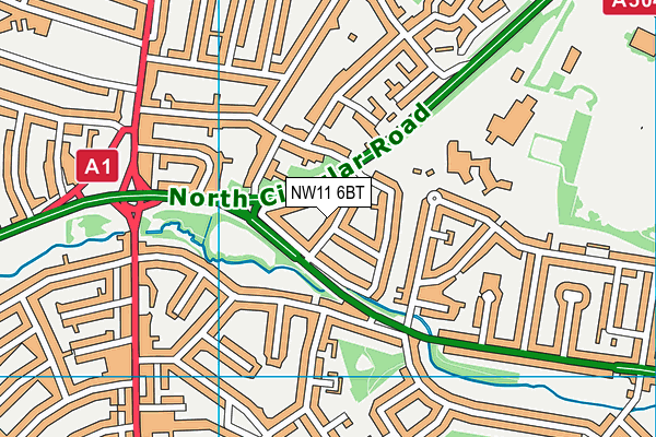 NW11 6BT map - OS VectorMap District (Ordnance Survey)
