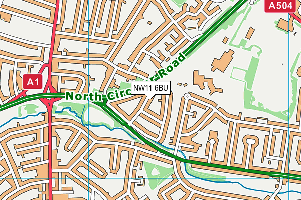 NW11 6BU map - OS VectorMap District (Ordnance Survey)