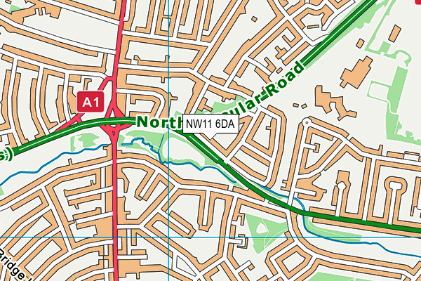 NW11 6DA map - OS VectorMap District (Ordnance Survey)