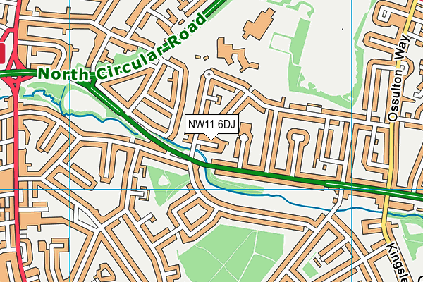 NW11 6DJ map - OS VectorMap District (Ordnance Survey)