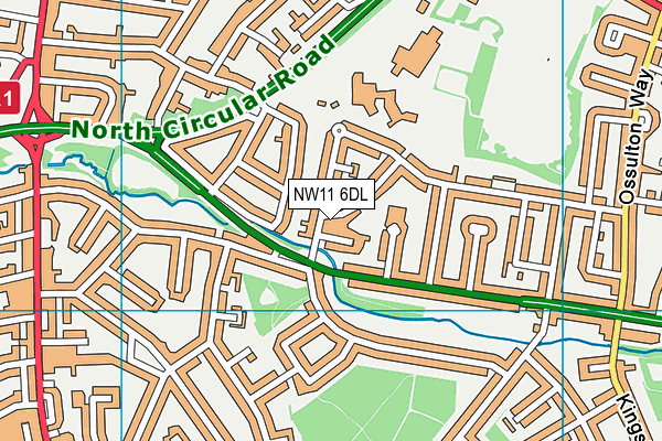 NW11 6DL map - OS VectorMap District (Ordnance Survey)