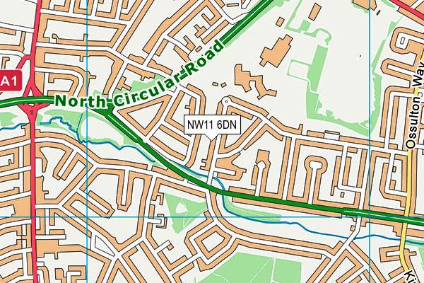 NW11 6DN map - OS VectorMap District (Ordnance Survey)