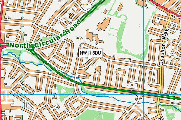 NW11 6DU map - OS VectorMap District (Ordnance Survey)