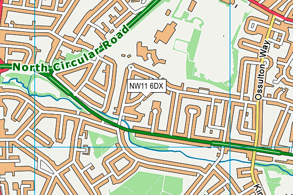 NW11 6DX map - OS VectorMap District (Ordnance Survey)