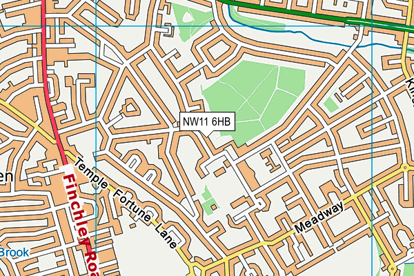 NW11 6HB map - OS VectorMap District (Ordnance Survey)