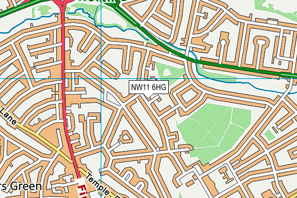 NW11 6HG map - OS VectorMap District (Ordnance Survey)