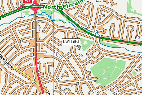 NW11 6HJ map - OS VectorMap District (Ordnance Survey)
