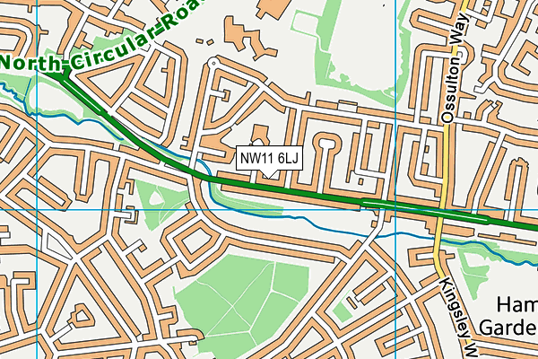 NW11 6LJ map - OS VectorMap District (Ordnance Survey)
