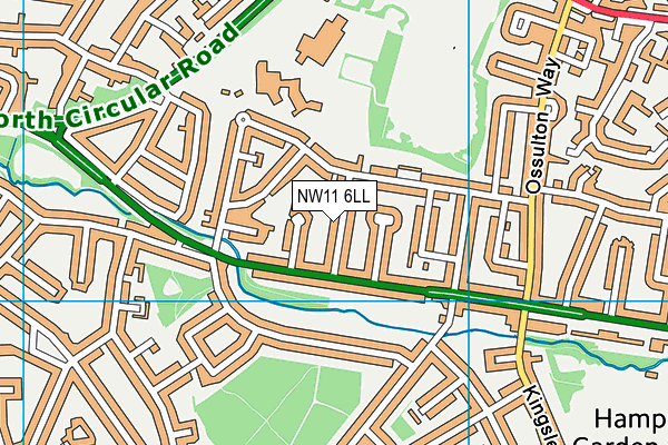NW11 6LL map - OS VectorMap District (Ordnance Survey)