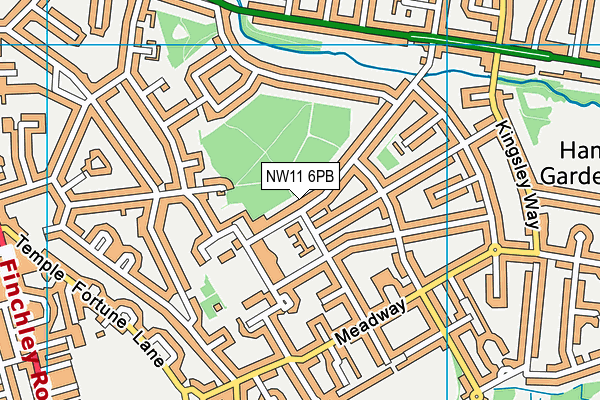 NW11 6PB map - OS VectorMap District (Ordnance Survey)