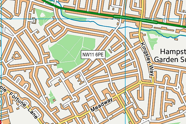 NW11 6PE map - OS VectorMap District (Ordnance Survey)