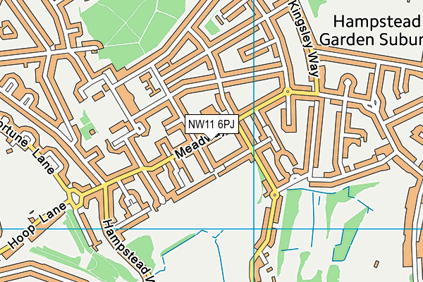NW11 6PJ map - OS VectorMap District (Ordnance Survey)