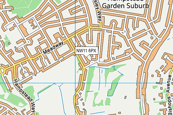 NW11 6PX map - OS VectorMap District (Ordnance Survey)