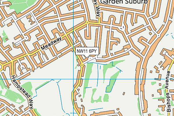 NW11 6PY map - OS VectorMap District (Ordnance Survey)